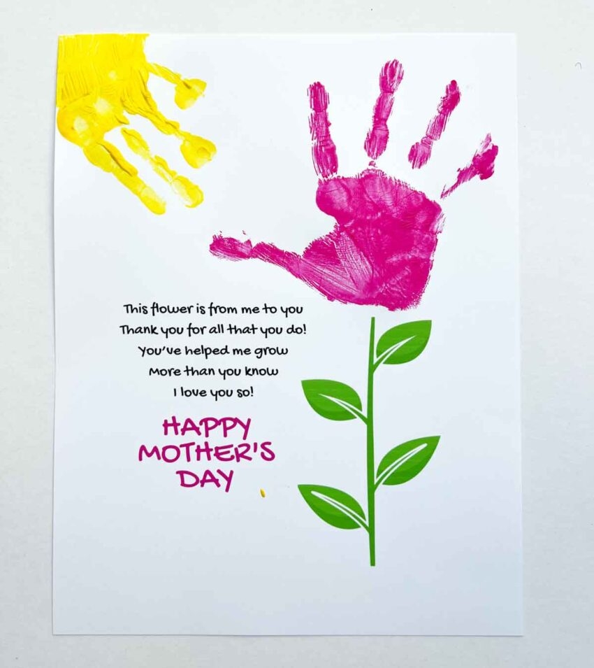 Free Printable Mother'S Day Handprint Poem