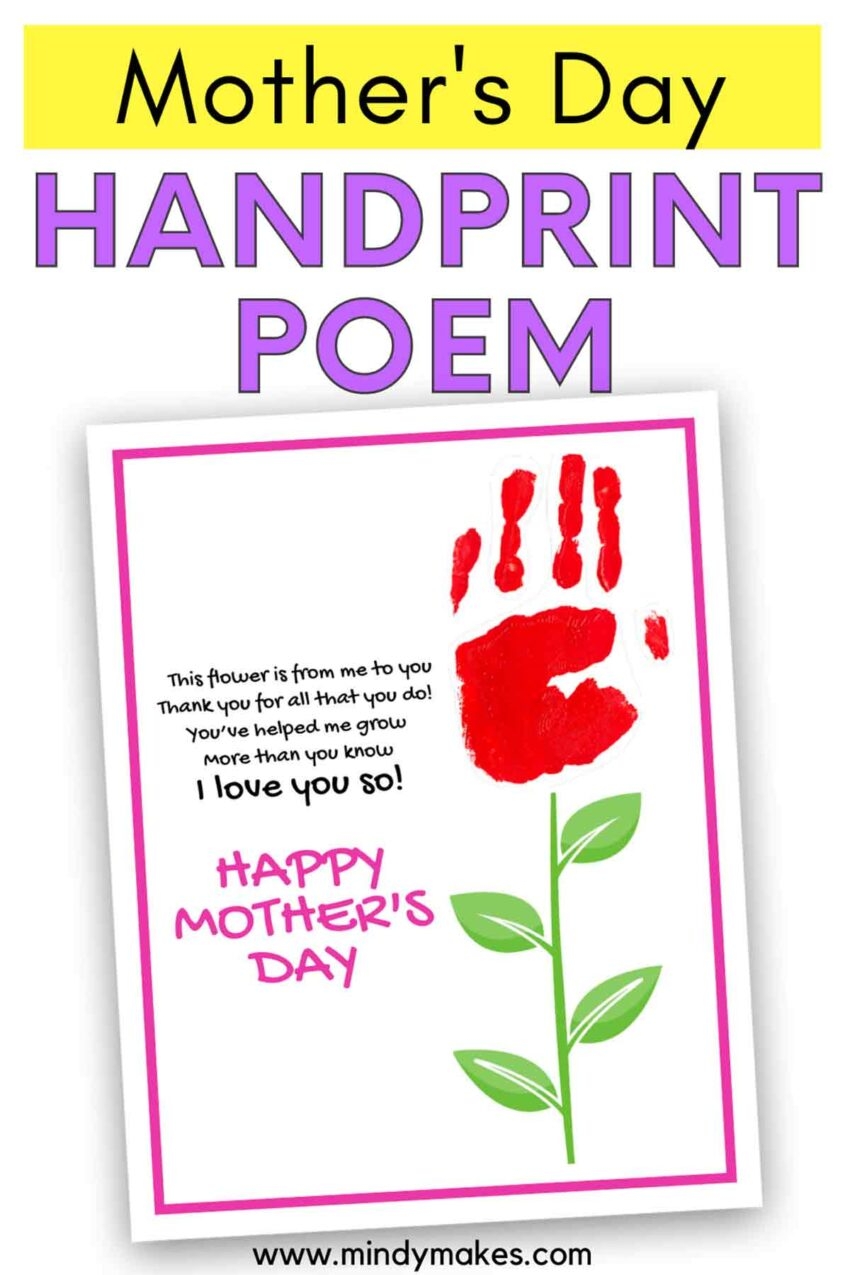 Mother 39 s Day Hand Print Poem Free Printable MindyMakes