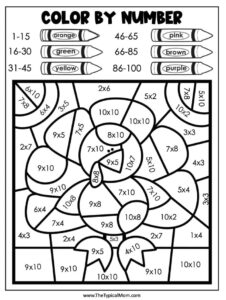 Multiplication Color By Number Printable