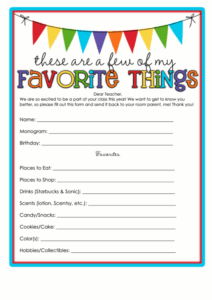 My Favorite Things List Free Printable Make This Free Printable