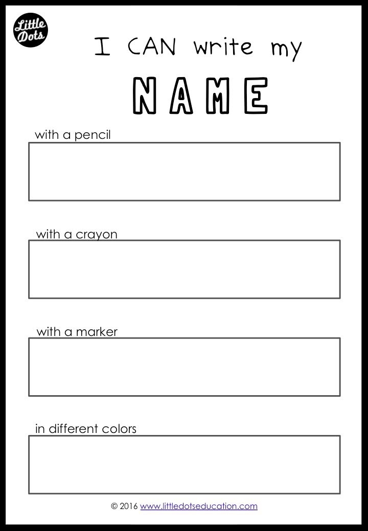 I Can Write My Name Free Printable