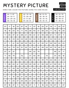 Mystery Color By Number Free Printables Printable JD