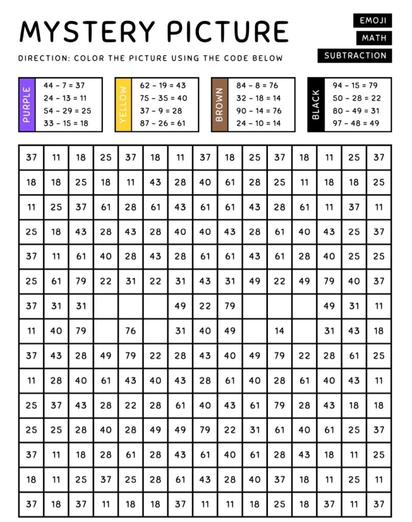 Mystery Color By Number Free Printables Printable JD
