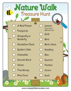Nature Walk Scavenger Hunt Messy Little Monster