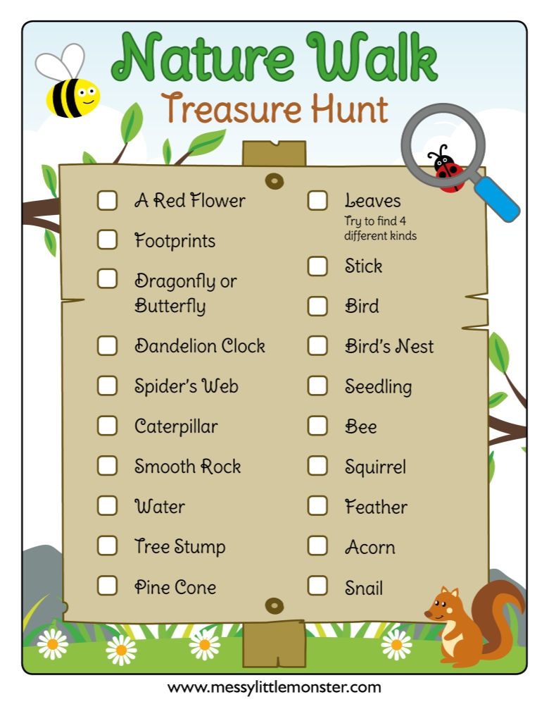 Nature Walk Scavenger Hunt Messy Little Monster