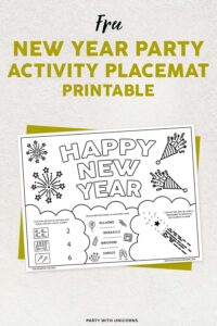 New Years Printable Activity Sheets For Kids Party With Unicorns