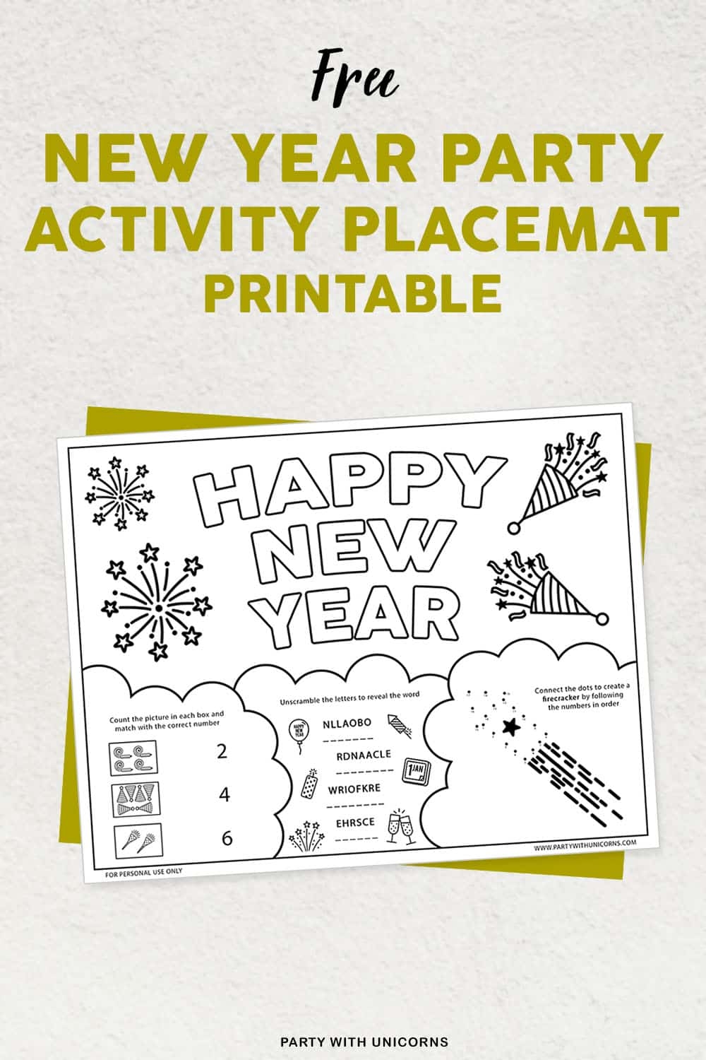Free Printable New Years Activity Sheets