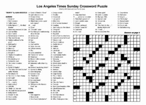 New York Times Printable Crossword Puzzle
