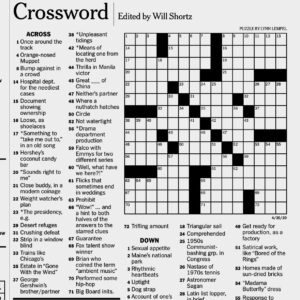 New York Times Printable Sunday Crossword Puzzles