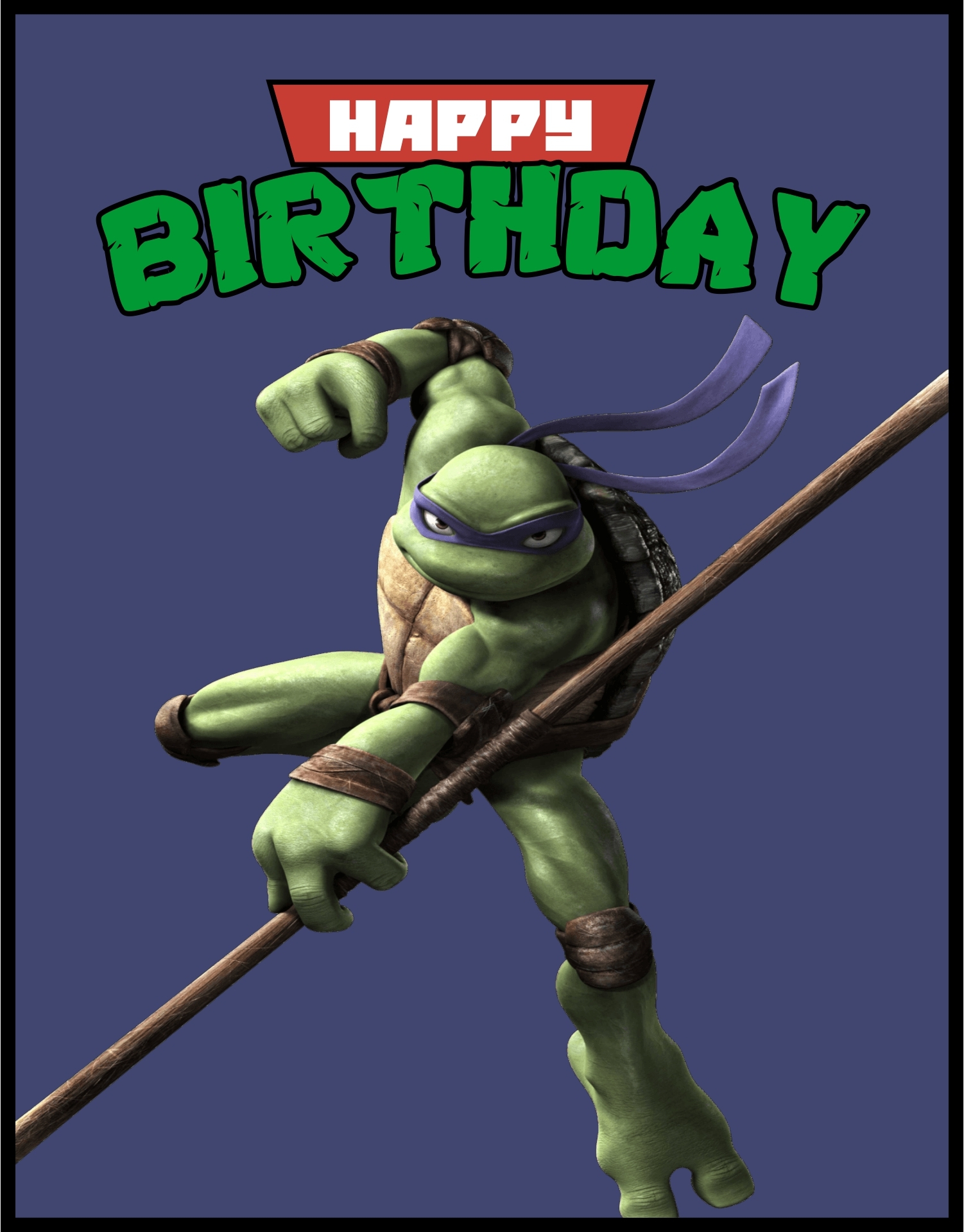 Ninja Turtle Birthday Card Print