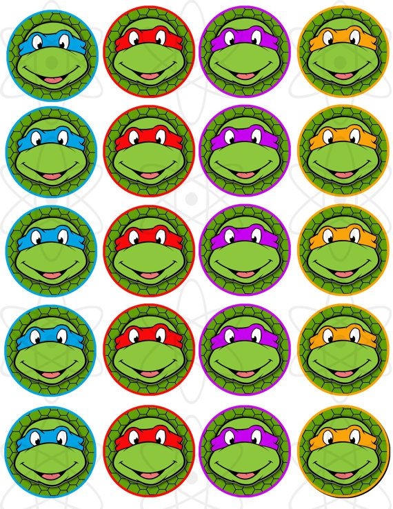 Ninja Turtle Cupcake Toppers Printable