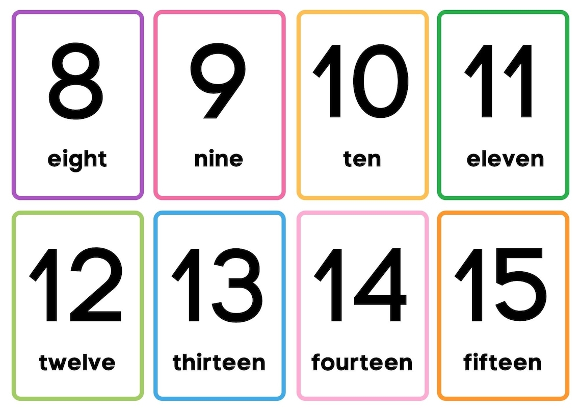 Free Number Flash Cards Printable 1-20