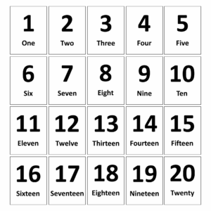 Numbers 1 To 20 With Pictures