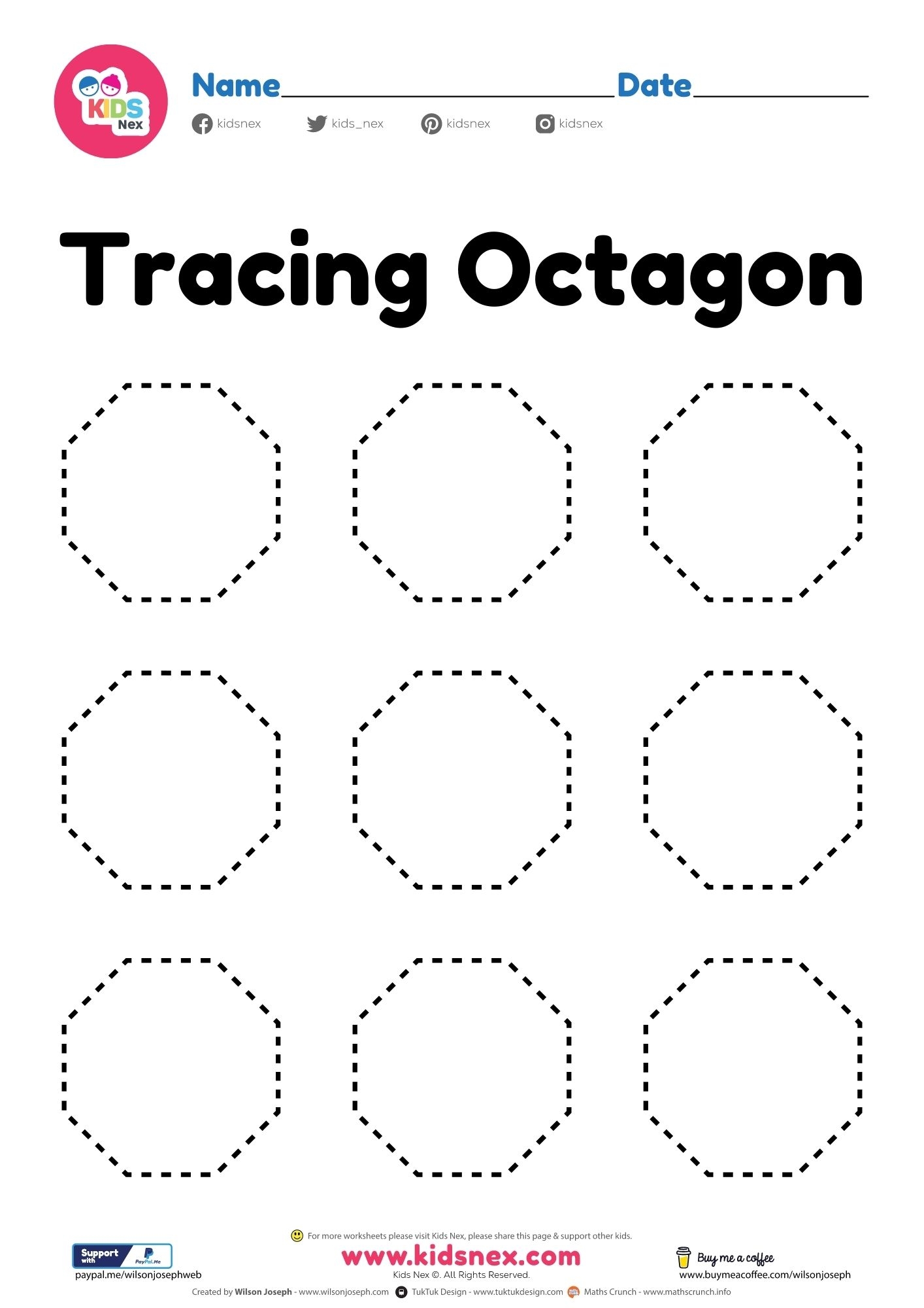 Octagon Shape Worksheet Free Printable PDF For Preschool