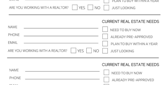 Open House Sign In Sheet Free Printable