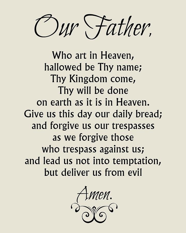 Our Father Prayer Catholic Lord 39 s Prayer Digital Art By Classically 