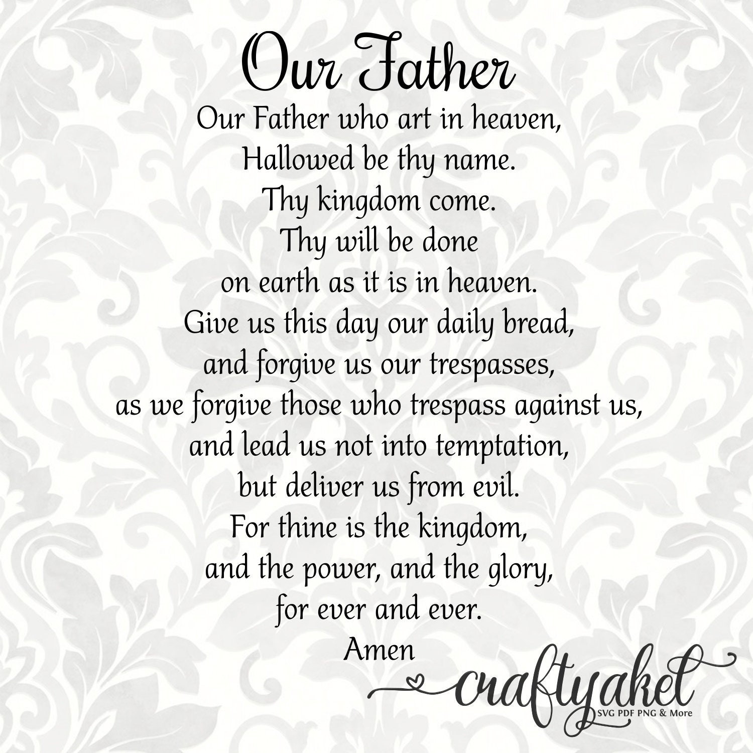 Our Father Prayer SVG