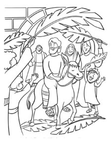 Palm Sunday Coloring Page Free Printable