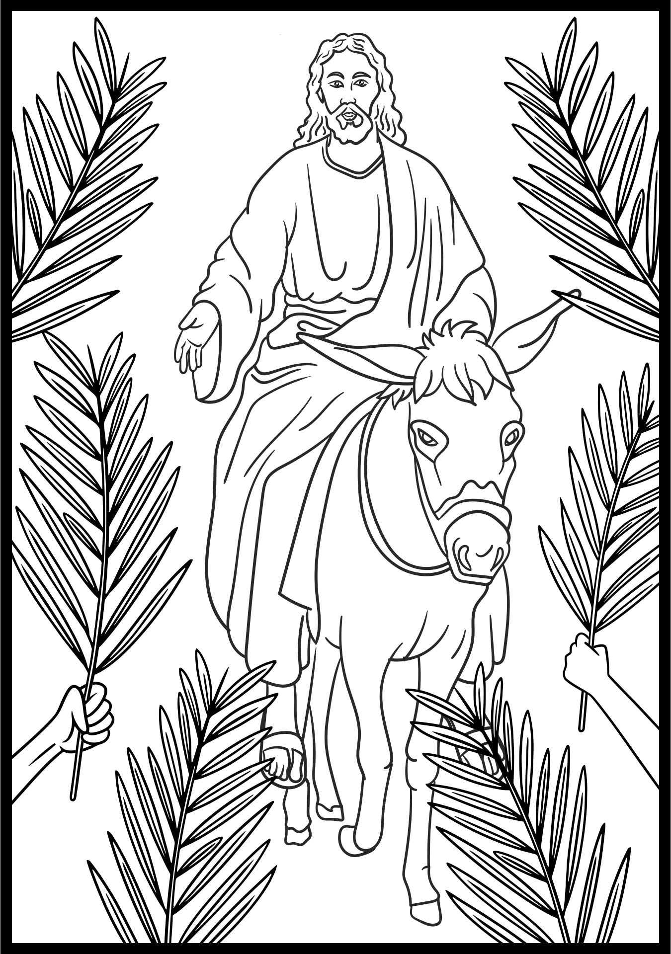 Palm Sunday Sunday School Coloring Pages Free 7 Free PDF Printables 