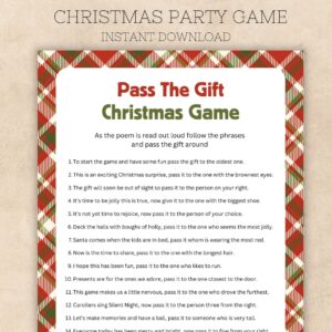Pass The Gift Christmas Game Printable Office Christmas Party Game