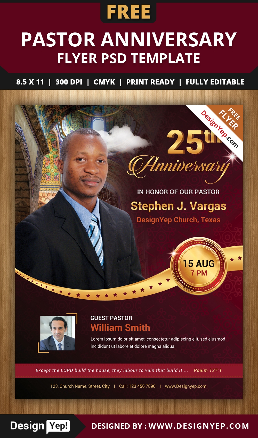 Pastor Anniversary Flyer Free Template Printable Templates Your Go 