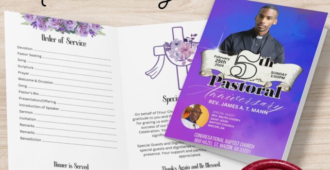 Free Printable Pastor Anniversary Program Template