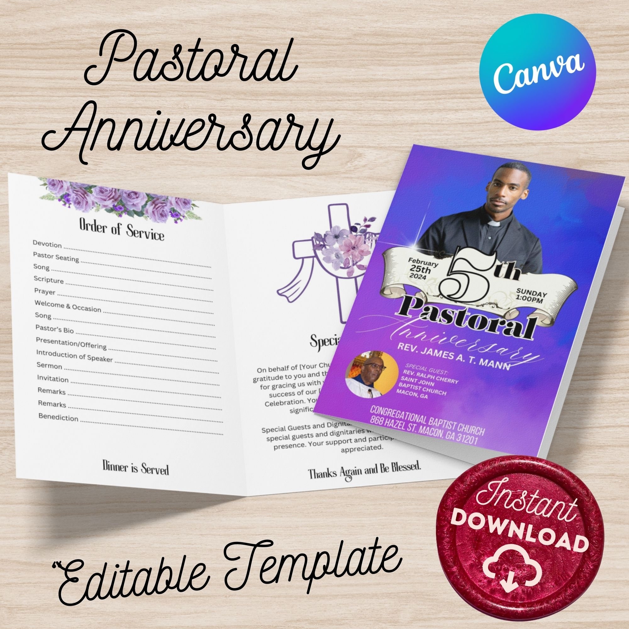 Pastoral Anniversary Program Template Pastor 39 s Anniversary Instant 