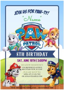 Paw Patrol Birthday Card Design Printable Free Templates