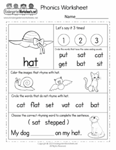 Phonics Worksheet Free Printable Digital PDF