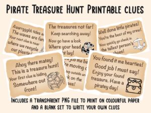 Pirate Treasure Hunt Clues Printable Clues For Kids A4 PDF JPEG And