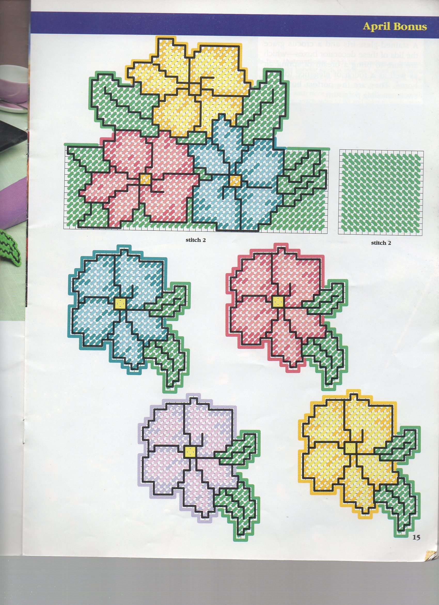 Plastic Canvas Flower Pattern Free Now Take One Of Your Long Rectangles 