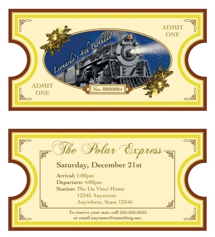 Free Printable Template Free Polar Express Tickets