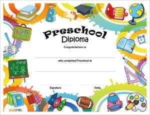 Pre K Graduation Diploma Free Printable