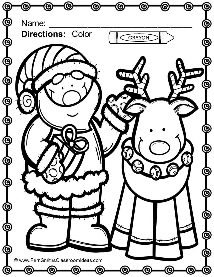 Preschool Christmas Coloring Pages Worksheets Decoomo
