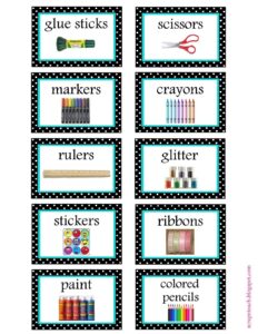 Preschool Classroom Shelf Labels