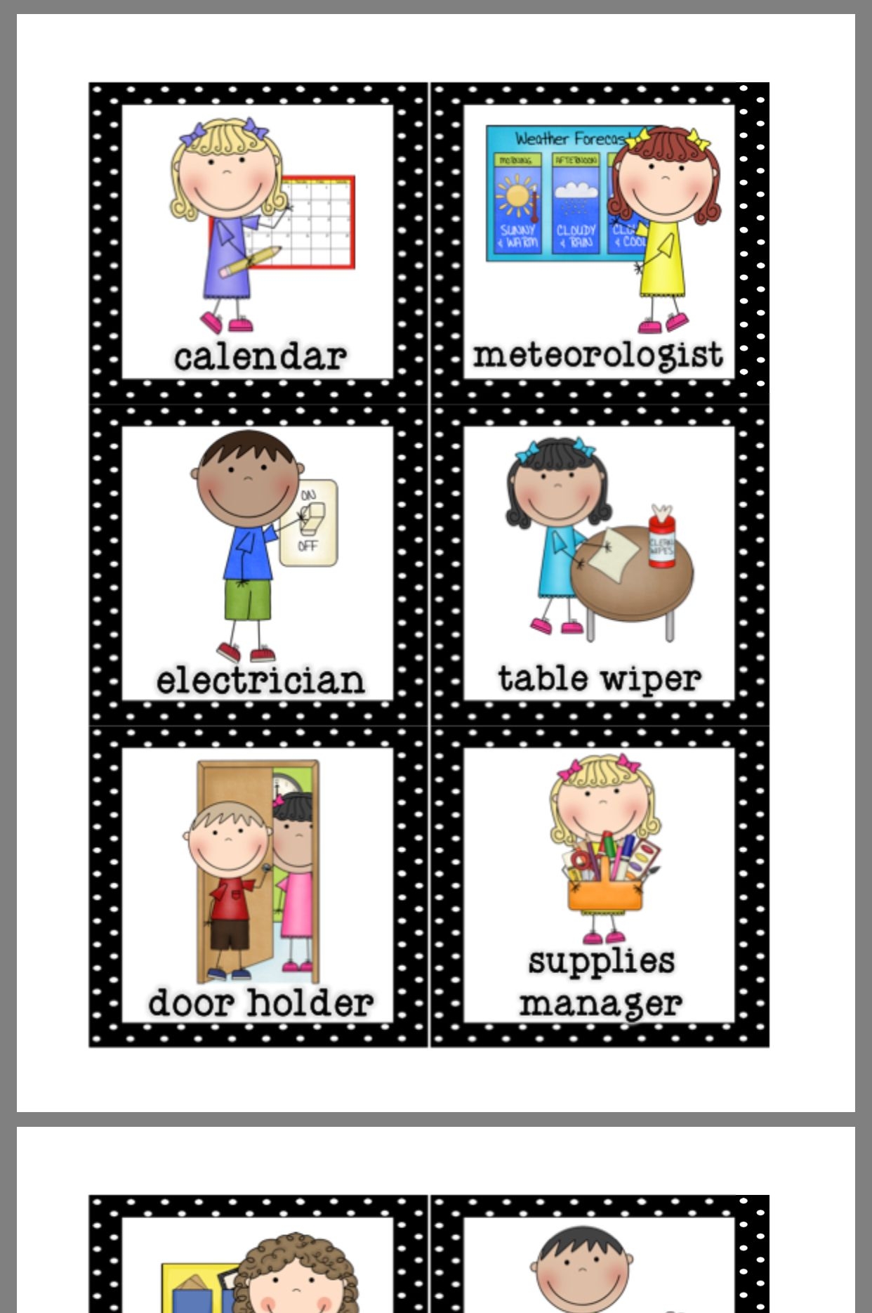 Preschool Job Chart Free Printable Printable Free Templates