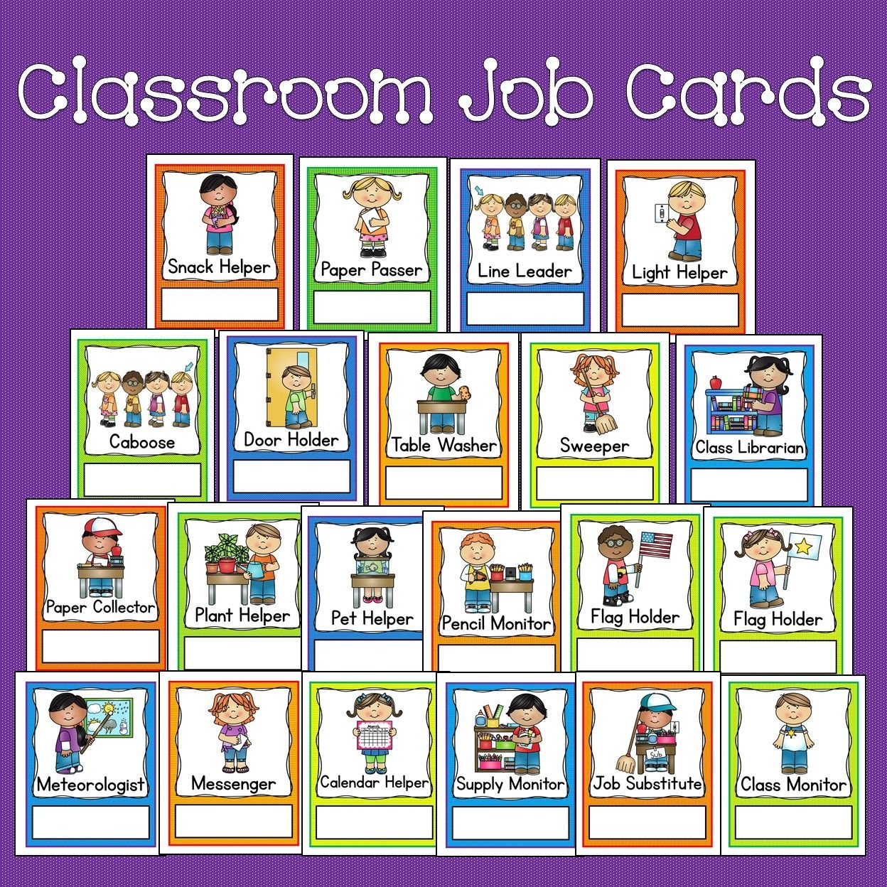 Preschool Job Chart Free Printable Printable Free Templates