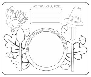 Preschool Thanksgiving Placemats 15 Free PDF Printables Printablee