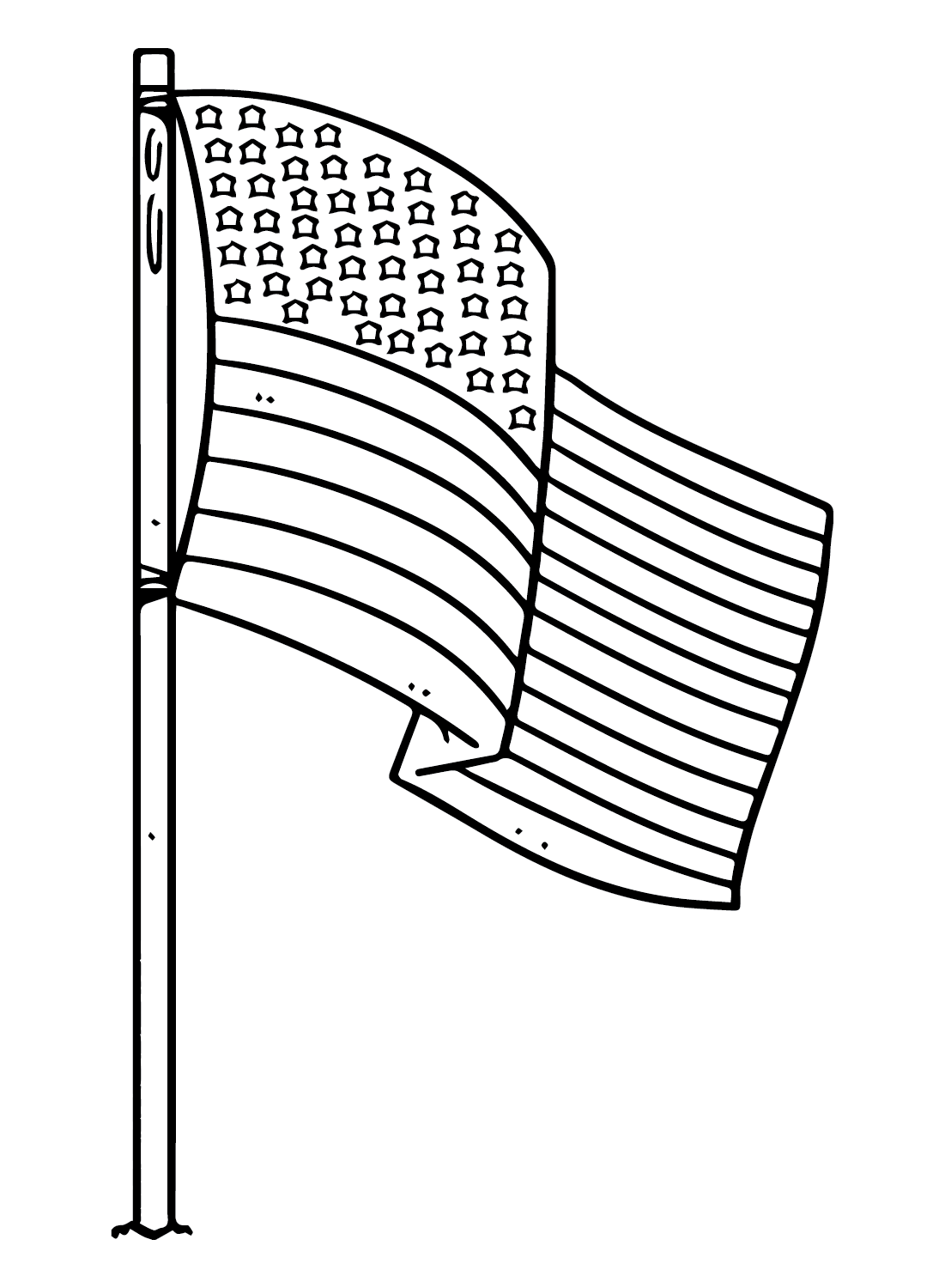 American Flag Coloring Page Free Printable