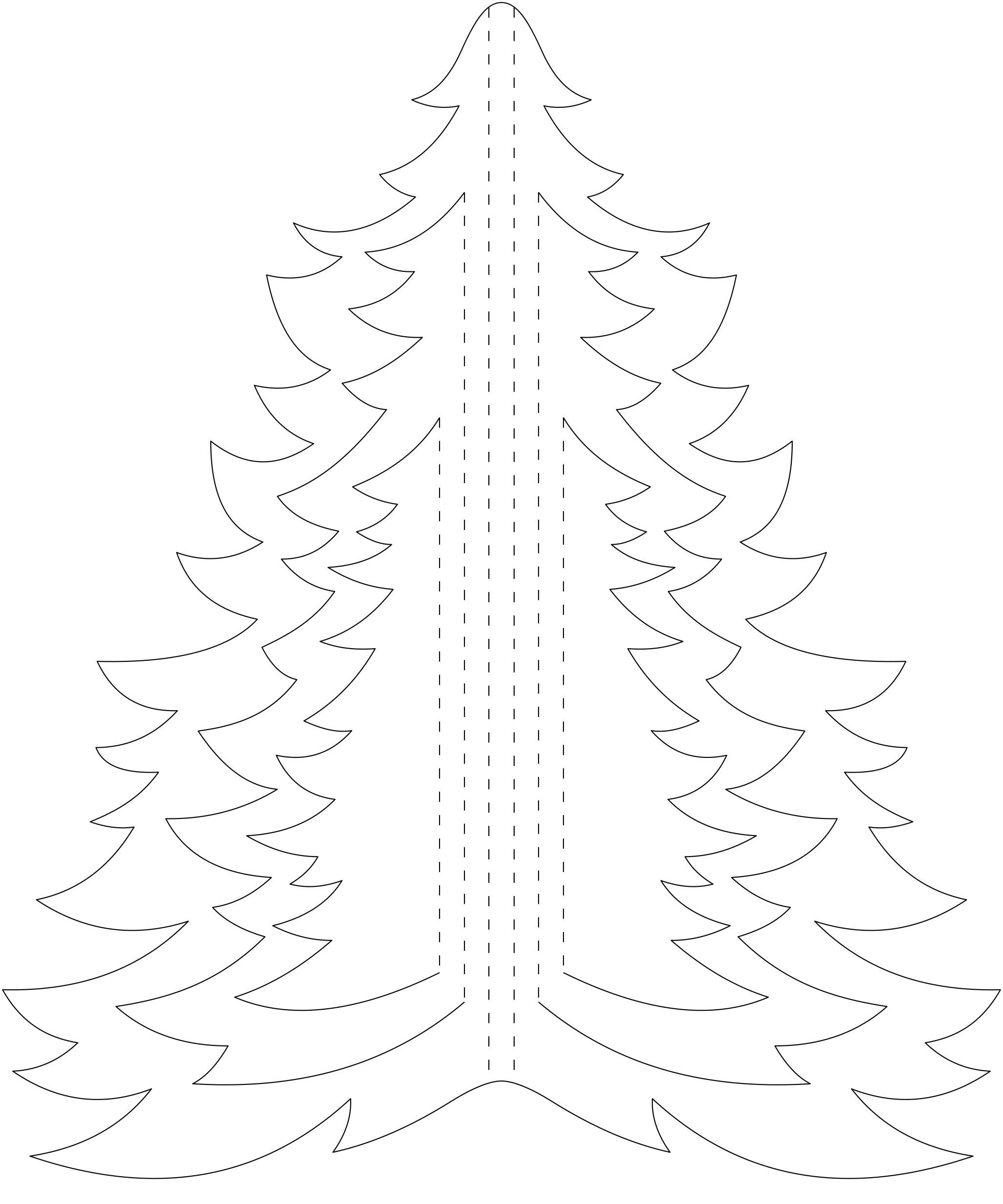 Printable 3D Paper Christmas Tree Template