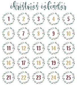 Printable Advent Calendar Numbers
