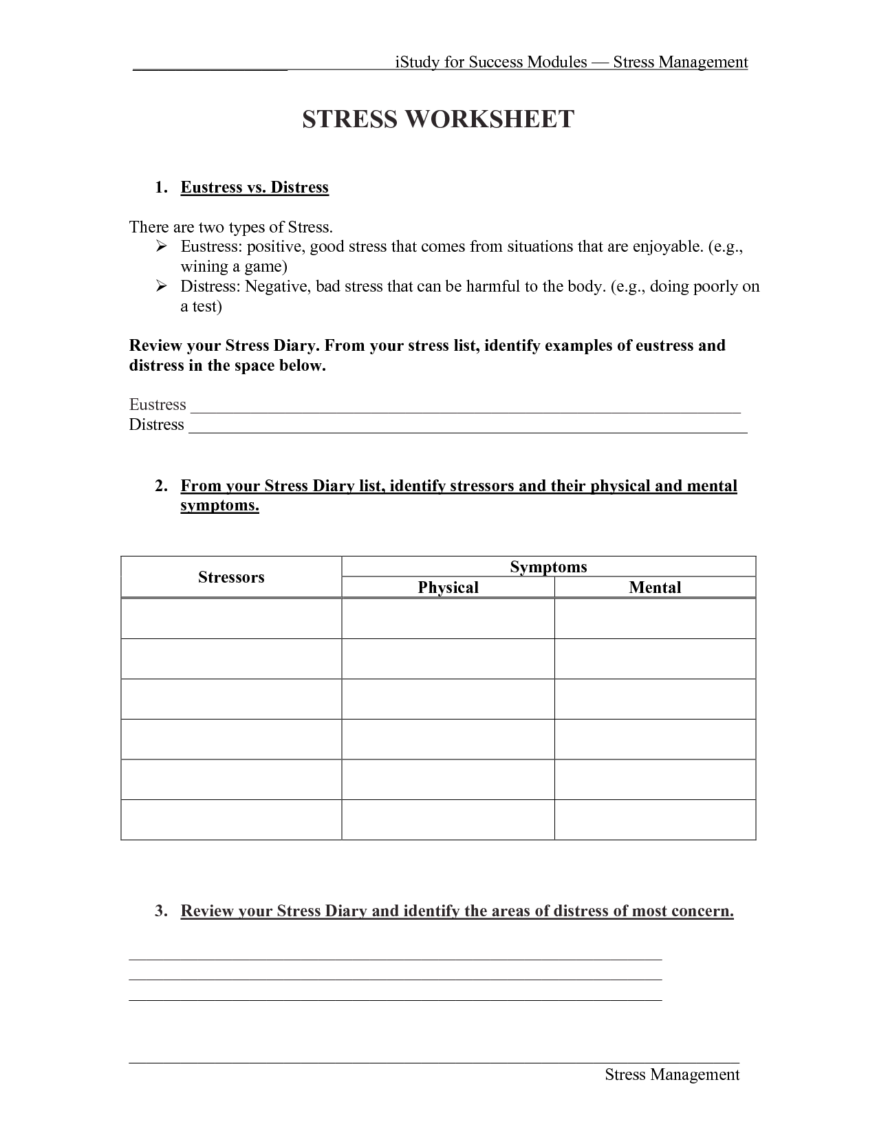 Free Printable Anxiety Worksheets For Adults