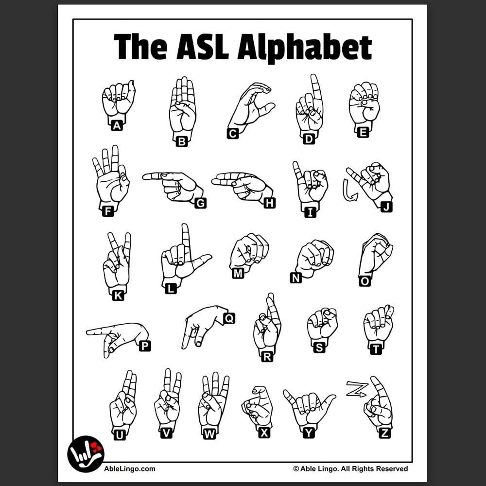 Printable Asl Alphabet