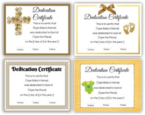 Printable Baby Dedication Certificate