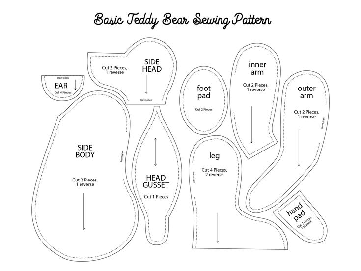 Printable Basic Teddy Bear Sewing Pattern Giraffe Sewing Pattern 