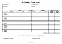 Printable Bi Weekly Time Sheets Free