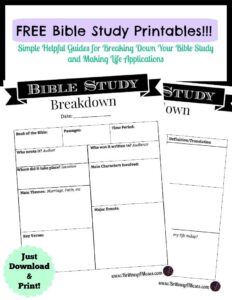 Printable Bible Study Tools