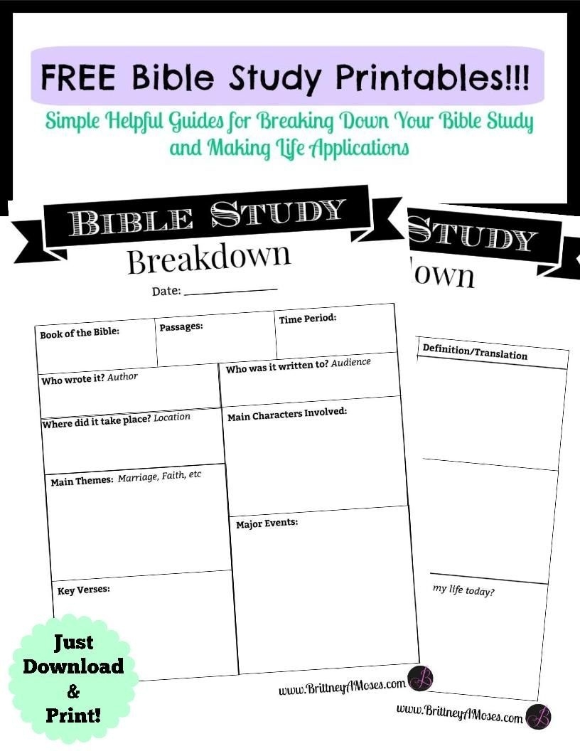Printable Bible Study Tools