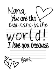 Printable Birthday For Nana Mothers Day Presents Mothers Day Cards