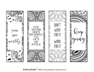 Printable Bookmarks To Color 120 For Adults Kids World Of Printables